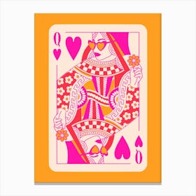 Queen Of Hearts With Daisy Canvas Print