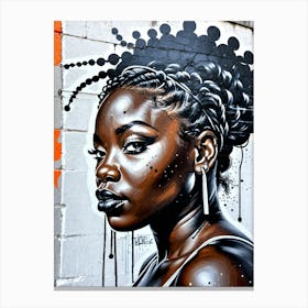 Graffiti Mural Of Beautiful Black Woman 400 Canvas Print