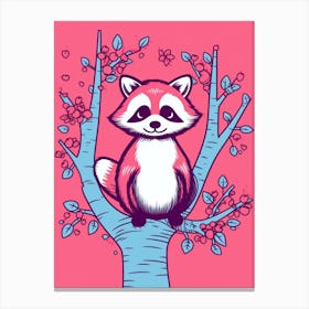 Pink Raccoon In A Tree  Canvas Print