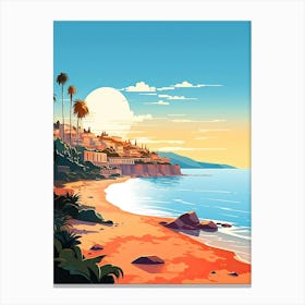 French Riviera, France, Flat Illustration 4 Canvas Print