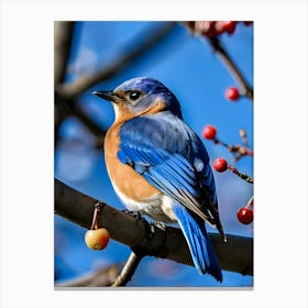 Eastern Bluebird-Reimagined 4 Canvas Print