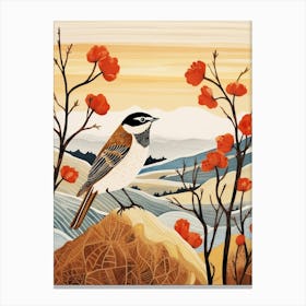 Bird Illustration Lark 2 Canvas Print