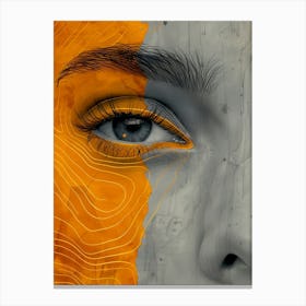 Abstract Of A Woman'S Face Extraordinary femininity woven with threads of gold Canvas Print