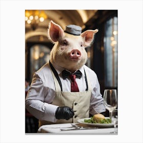 Pig Waiter Canvas Print