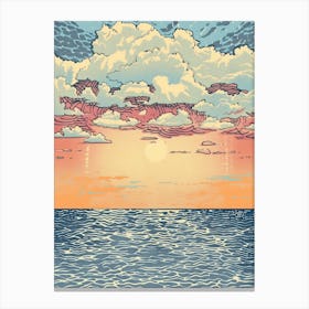 Sunset Over The Sea 1 Canvas Print