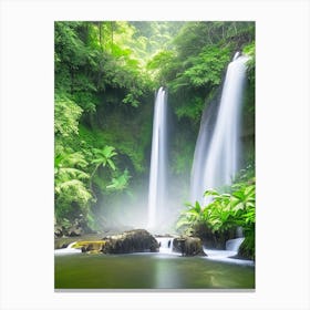 Banyumala Twin Waterfalls, Indonesia Realistic Photograph (2) Canvas Print