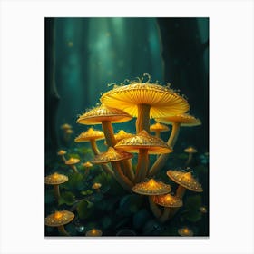 Mushrooms In The Forest 5 Canvas Print