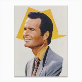 James Garner Retro Collage Movies Canvas Print