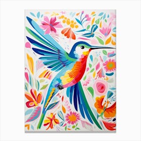 Colourful Bird Painting Hummingbird 3 Canvas Print