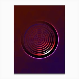 Geometric Neon Glyph on Jewel Tone Triangle Pattern 025 Canvas Print