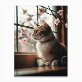 Cat Looking Out The Window 2 Canvas Print