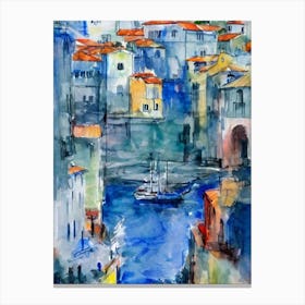 Funchal Harbour Portugal Abstract Block harbour Canvas Print