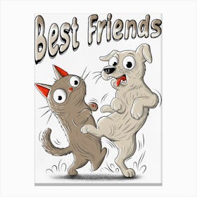 Best Friends, Funny Animals Canvas Print