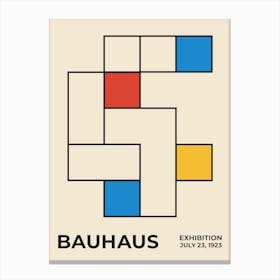 Bauhaus Blocks style 3, exhibition, museum, minimal, vintage, retro, abstract, shapes, geometric, classic, bauhaus, colorful, mondrian, bright, graphic design Canvas Print