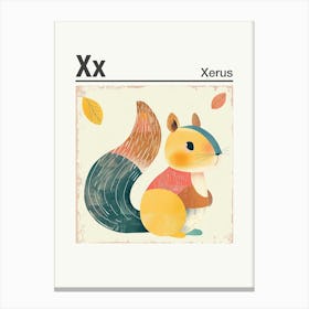 Animals Alphabet Xerus 3 Canvas Print