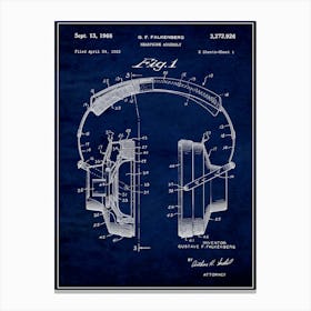 Headphones 1966 Canvas Print