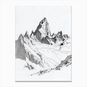 Aconcagua Argentina Line Drawing 4 Canvas Print