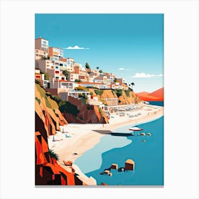 Costa Del Sol, Spain, Flat Illustration 1 Canvas Print