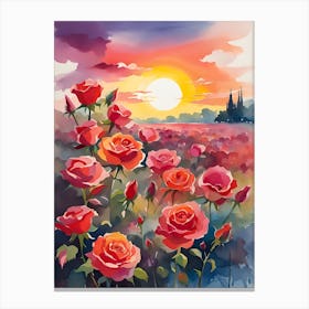 Sunset Roses Canvas Print