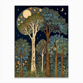 William Morris Forest At Night 1 Canvas Print