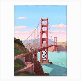 The Golden Gate San Francisco Travel Illustration 3 Canvas Print