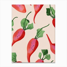 Radish Pattern Illustration 2 Canvas Print