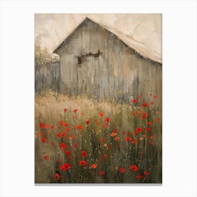 Poppies In The Barn 2 Canvas Print