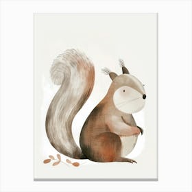 Charming Nursery Kids Animals Squirrel 5 Canvas Print