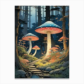 Mushrooms In The Forest 1 Canvas Print