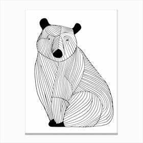 Bear Drawing animal lines art Canvas Print