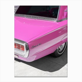 Retro Pink Thunderbird Car In Palm Springs Canvas Print