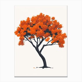 Orange Tree Pixel Illustration 3 Canvas Print