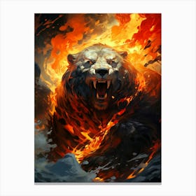 Fire Bear 1 Canvas Print