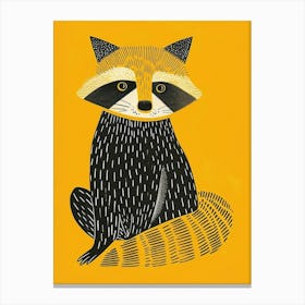 Yellow Raccoon 3 Canvas Print