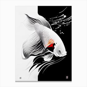 Kigoi Koi Fish Minimal Line Drawing Canvas Print