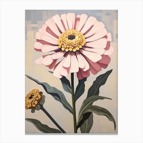 Zinnia 3 Flower Painting Canvas Print