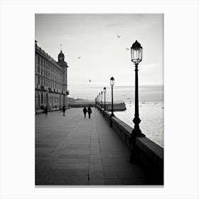 Trieste, Italy,  Black And White Analogue Photography  3 Canvas Print