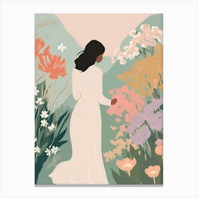 Woman In The Garden Canvas Print