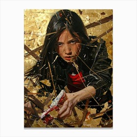 Girl With A Gun Canvas Print