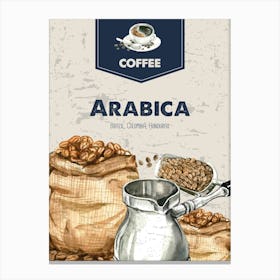 Arabica Coffee — coffee poster, kitchen art print Canvas Print