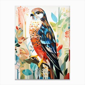 Bird Painting Collage Falcon 5 Canvas Print