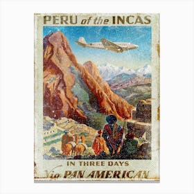 Vintage Travel Poster ― Peru Of The Incas Canvas Print