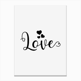 Love Handwriting Canvas Print