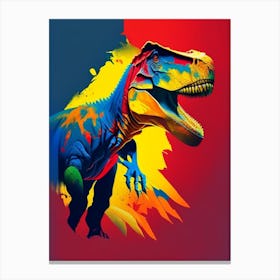 Tyrannosaurus Rex 1 Primary Colours Dinosaur Canvas Print