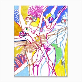 Figurative Multicolour  Dancers Canvas Print