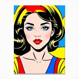 Vivid Visions: A Close-Up Portrait with Pop Art Flair Pop Art Canvas Print