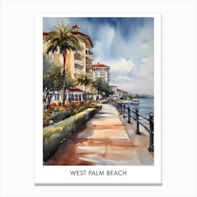 West Palm Beach Watercolor 4travel Poster Canvas Print