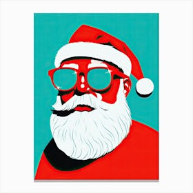 Santa Claus With Glasses, Pop Art Canvas Print