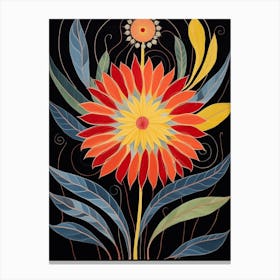 Gaillardia 4 Hilma Af Klint Inspired Flower Illustration Canvas Print