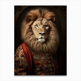 Lion Art Painting Baroque 1 Canvas Print